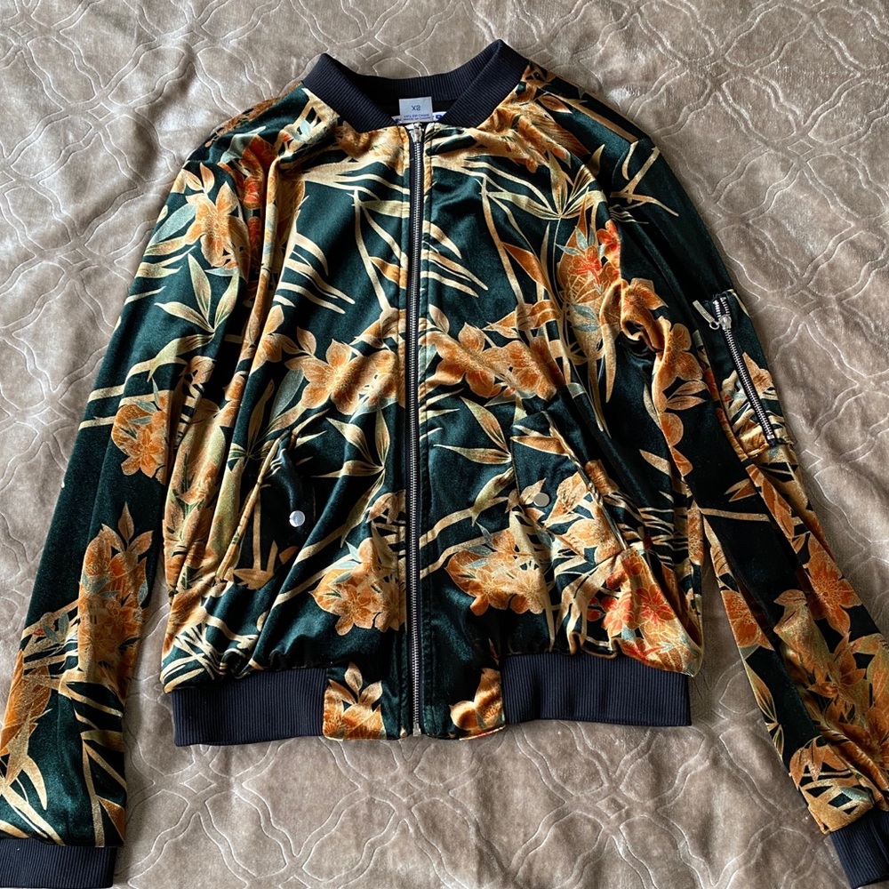 Velvet bomber jacket